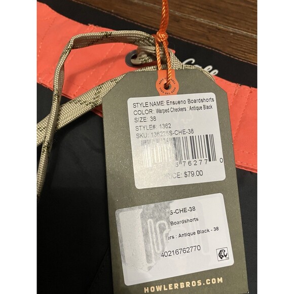 Howler Brothers Men’s Size 38 Ensueno Boardshorts Warped Checkers NWT - Picture 3 of 5